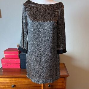 Zara 3/4 Sleeve Silk Shift Dress